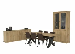 Stoel Churchill 46x54,5x85cm - metaal/stof - bruin- Eetkamerstoelen