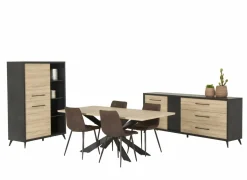 Stoel Churchill 46x54,5x85cm - metaal/stof - bruin- Eetkamerstoelen