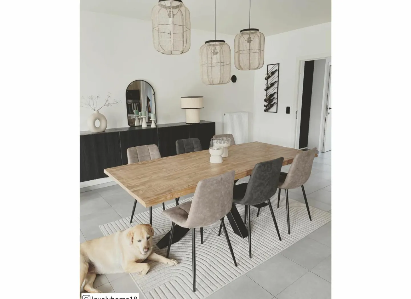 Stoel Churchill 46x54,5x85cm - metaal/stof - taupe- Eetkamerstoelen