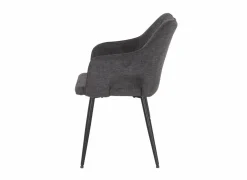 Eetkamerstoelen|Stoel Daly 55x60x86cm - polyestervezel - grijs