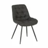 Stoel Driss 51x53x80cm - stof - zwart- Eetkamerstoelen