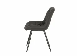 Stoel Driss 51x53x80cm - stof - zwart- Eetkamerstoelen