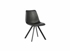 Stoel Frantz 47x57x83cm - lederlook - zwart- Keukenstoelen|Eetkamerstoelen