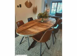 Stoel Frantz 47x57x83cm - lederlook - zwart- Keukenstoelen|Eetkamerstoelen