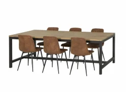 Eetkamerstoelen|Stoel Furu 45x51x85cm - microvezel - cognac