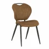 Eetkamerstoelen|Stoel Jim 49x62x87cm - stof - luxor cognac