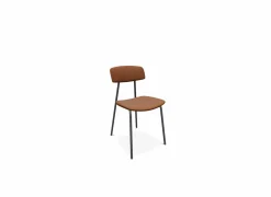 Perfecta Keukenstoelen|Eetkamerstoelen|Stoel Lazio 45x54x79,5cm - lederlook - bruin