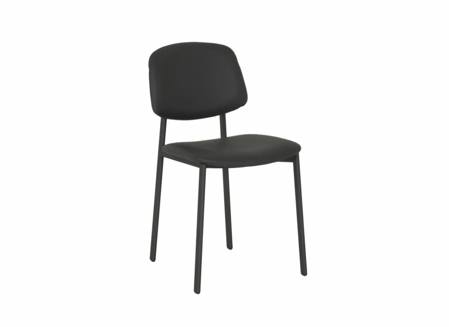 Perfecta Stoel Lugano 46,5x55x81,5cm - staal/lederlook antraciet- Keukenstoelen|Eetkamerstoelen
