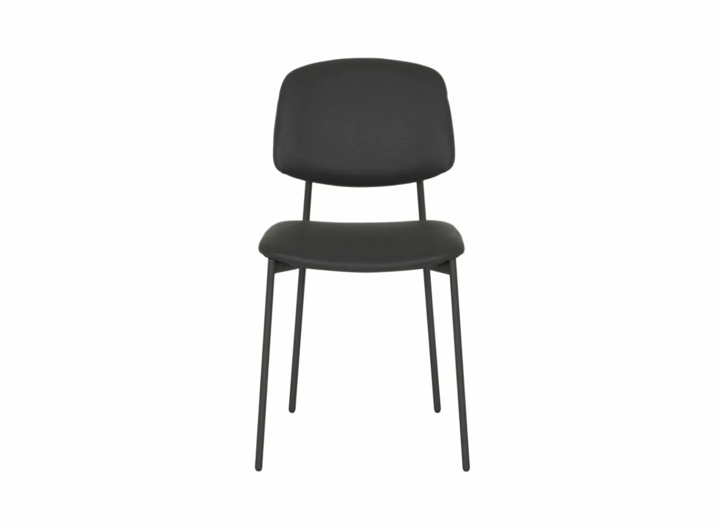 Perfecta Stoel Lugano 46,5x55x81,5cm - staal/lederlook antraciet- Keukenstoelen|Eetkamerstoelen