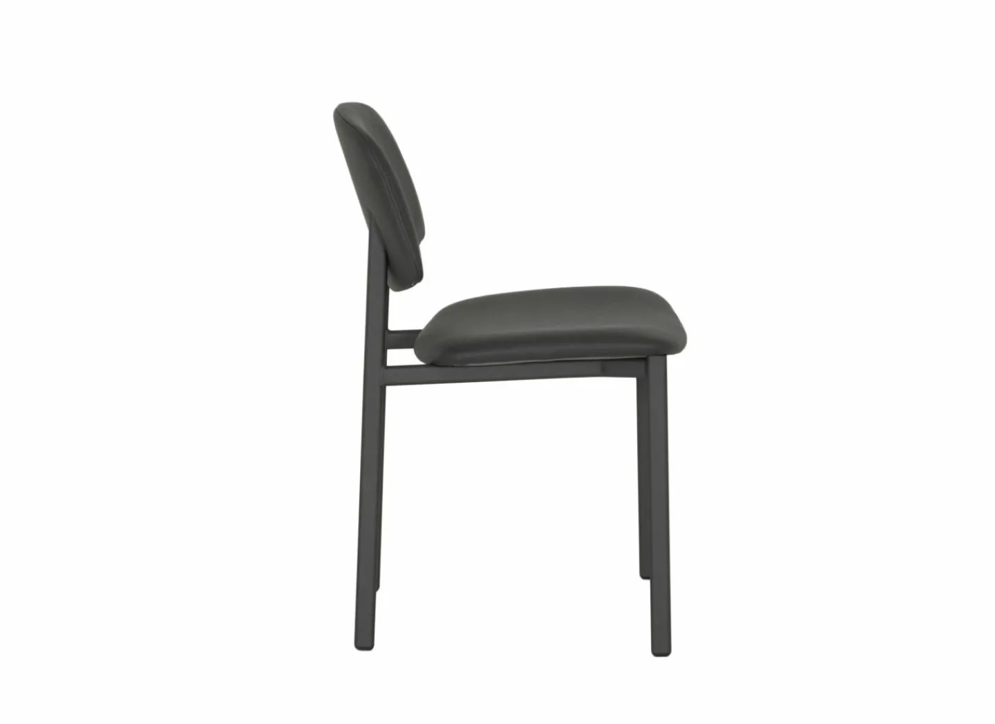 Perfecta Stoel Lugano 46,5x55x81,5cm - staal/lederlook antraciet- Keukenstoelen|Eetkamerstoelen