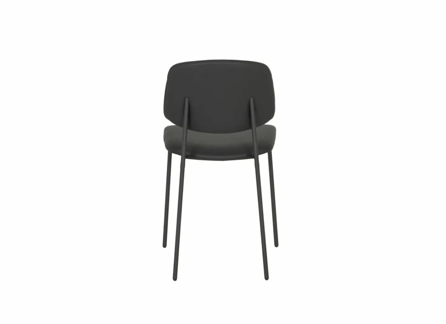 Perfecta Stoel Lugano 46,5x55x81,5cm - staal/lederlook antraciet- Keukenstoelen|Eetkamerstoelen