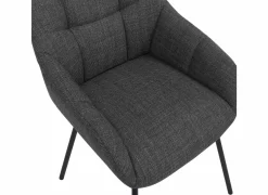 Eetkamerstoelen|Fauteuils|Stoel Navajo 57,5x65x85cm - stof - grijs