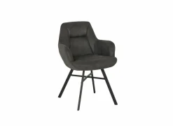 Stoel Nelson 58x63x85cm - microvezel - antraciet- Eetkamerstoelen