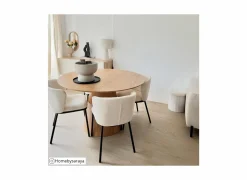 Stoel Noemie 49x53,5x80,5cm - stof - beige- Eetkamerstoelen