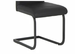 Stoel Quartz 45x43x98cm - lederlook - zwart- Eetkamerstoelen