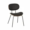 Stoel Ruby 51x57x79cm - lederlook - zwart/bruin- Eetkamerstoelen
