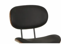 Stoel Ruby 51x57x79cm - lederlook - zwart/bruin- Eetkamerstoelen