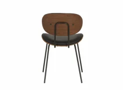 Stoel Ruby 51x57x79cm - lederlook - zwart/bruin- Eetkamerstoelen