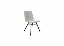 Stoel S190 45,5x56x87,5cm - lederlook - beige- Eetkamerstoelen