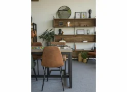 Stoel Speech 45x46x88cm - stof - cognac- Keukenstoelen|Eetkamerstoelen