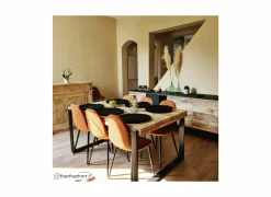 Stoel Speech 45x46x88cm - stof - cognac- Keukenstoelen|Eetkamerstoelen