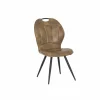 Eetkamerstoelen|Stoel ST1910 53x66x93.5cm - lederlook - cognac