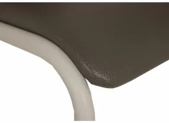 Perfecta Eetkamerstoelen|Stoel Sunny 44x54x89cm - lederlook - donker taupe