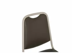 Perfecta Eetkamerstoelen|Stoel Sunny 44x54x89cm - lederlook - donker taupe