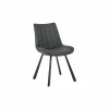 Eetkamerstoelen|Stoel 50x63x87cm - lederlook - antraciet