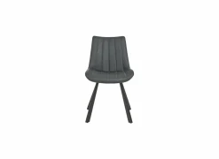 Eetkamerstoelen|Stoel 50x63x87cm - lederlook - antraciet