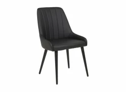 Bezoekersstoel|Eetkamerstoelen|Stoel 52,5x60x86cm - lederlook - zwart