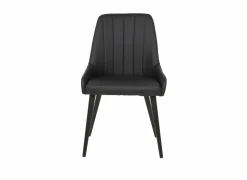 Bezoekersstoel|Eetkamerstoelen|Stoel 52,5x60x86cm - lederlook - zwart