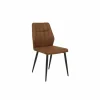 Stoel 47x55x89cm - stof - cognac- Eetkamerstoelen