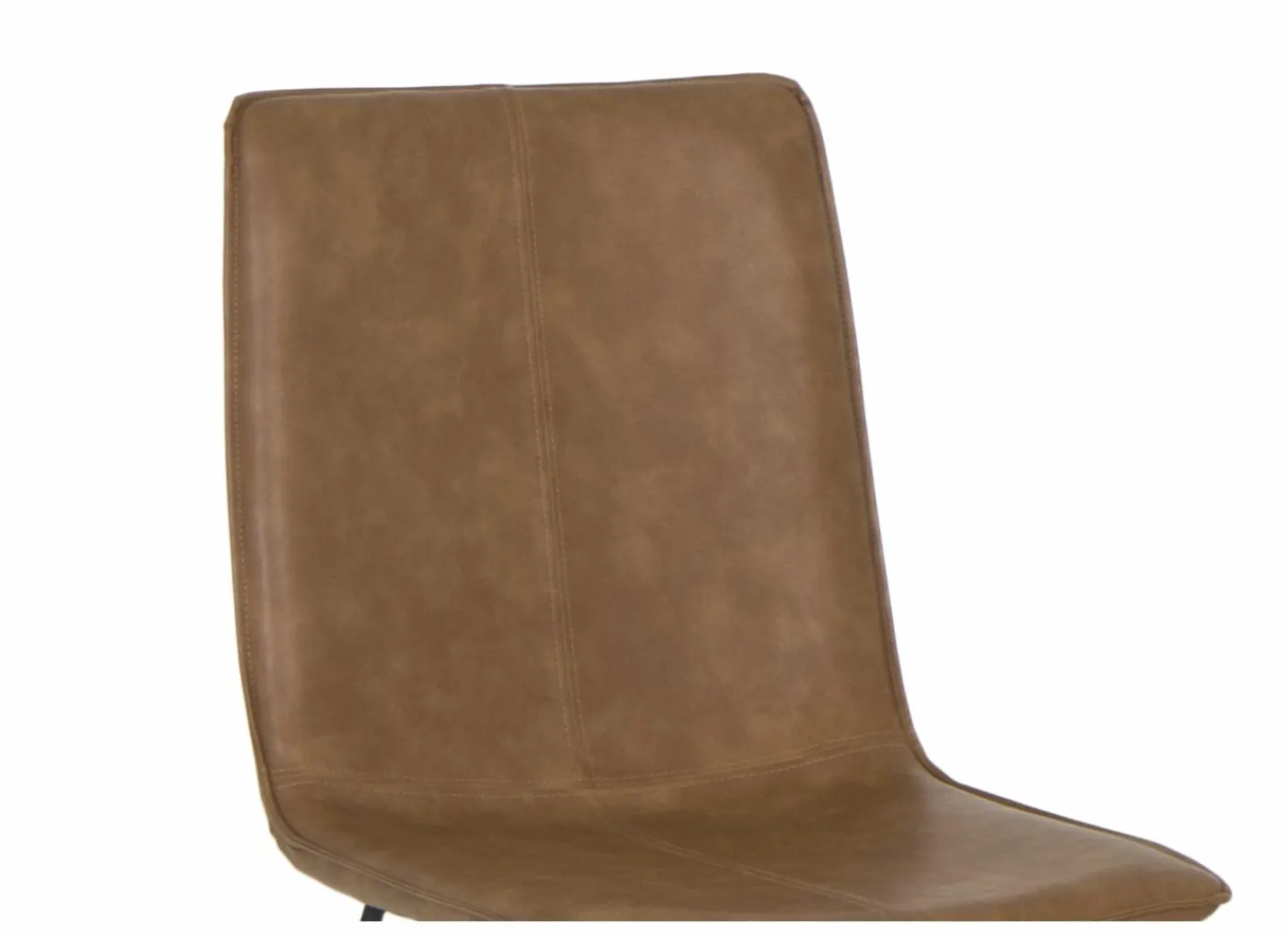 Stoel Zigzag 46x60x90cm - lederlook - cognac- Eetkamerstoelen
