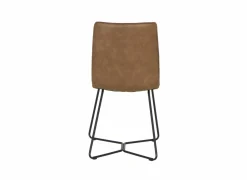 Stoel Zigzag 46x60x90cm - lederlook - cognac- Eetkamerstoelen