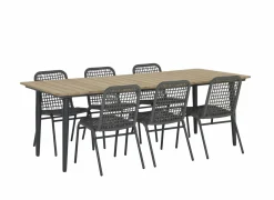 Tafel Brisk 220x100cm - teak massief & aluminium  - naturel- Keukentafels|Eettafels