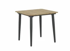 Keukentafels|Eettafels|Tafel Brisk 80x80cm - teak massief & aluminium  - naturel