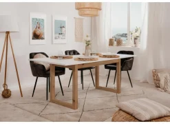 Eettafels|Tafel Denver 160/200x90cm - decor - wit & artisanale eik