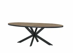 Eettafels|Tafel Estrella Etienne 220x110cm - meubelplaat - industrial oak
