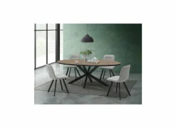 Eettafels|Tafel Estrella Etienne 220x110cm - meubelplaat - industrial oak