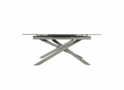 Tafel Gantia 180/240x90x76cm - keramiek & glas - wit goud zwart- Eettafels