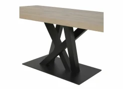 Tafel Sacha 230x100cm - melamine & metaal - canyon oak & zwart- Eettafels