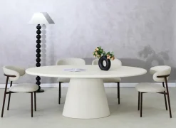 Tafel TF2402 200x110cm - cementex - wit- Eettafels