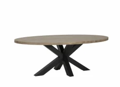 Tafel 260x130cm - decor - old teak & matt black- Eettafels