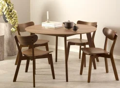 Tafel Ø120x76cm - walnoot fineer - bruin- Eettafels