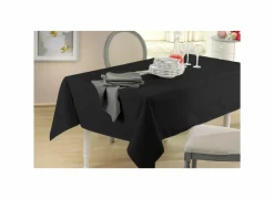 Tafellakens|Tafelkleed 150x150cm - polyester & katoen - zwart