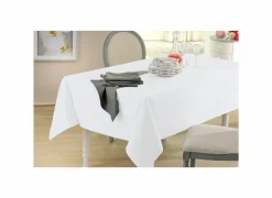 Tafelkleed 50x150cm - polyester & katoen - wit- Tafellakens