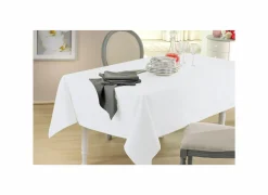 Tafellakens|Tafelkleed 150x150cm - polyester & katoen - wit