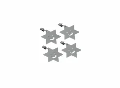 Tafelklemmen|Tafellakengewichten Sterren/Vissen zilver, set van 4