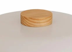 Tafellamp Champignon Pola H35cm E27 - hevea & staal - wit & naturel- Tafellampen